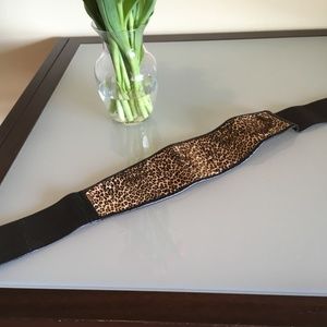 Animal print belt in leather, womens small